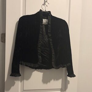 Black Velvet Ruffled Jacket Harry Acton party collectibles #darkacademia